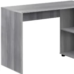 HMS 34" Modern White L-Shape Computer Desk with Two Drawers Solid Wood Office Desk Space-Saving Laptop Table for Bedroom