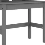 HMS 35 Gray Writing Desk Simple Design Foldable Portable Wooden Computer Table with Bookshelf Shelf for Home Office Hotel