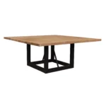 60" Solid Wood and Iron Square Dining Table – styled in a modern Rectangular Dining Tables setting