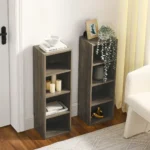 8-Tier Modern Design Tall Narrow Bookcase for Home Office Double-Decker Multi-functional Display Bookshelf – base detail