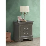Goldoma metallic black nightstand with drawers - modern bedroom storage furniture