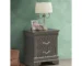 Goldoma modern nightstand with drawers in metallic black finish for bedroom storage