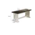 Orso transition dining table white and brown wood 48 inch with plank seat