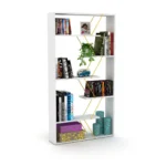 Furnish Home Store Wood Frame Etagere Open Back 6 Shelves Bookcase Industrial Bookshelf for Office
