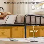 Goldoma Full Size Metal Platform Bed Frame with Storage – styled in a modern Living setting
