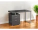 HMS 24" Modern Solid Wood Computer Desk Gray & Black with Three Drawers for Home Office