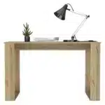 Albion Light Oak Finish Computer Desk FCJ's Ample Worksurface Desk with Stylish Legs – close-up detail