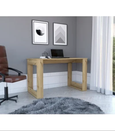 FCJ Aurora Wooden Gaming Desk Standing Computer Table with Metal Frame for Writing and Gaming