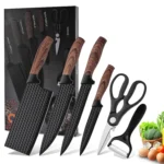 High Quality Multi-Purpose Nonstick Coating Kitchen Knife Set Japanese Chef Knife Set – close-up detail