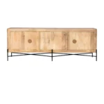 HMS 78 Modern Traditional Sideboard Cabinet Brown Solid Mango Wood with Four Doors for Home Bar Furniture - Image 4