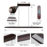 US Stock Free Shipping 51" Wood Linear LED Pendant Light Dimmable 36W Walnut Dining Table Pool Table Kitchen Island Fixture