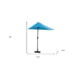 HMS Modern Aqua 9" Outdoor Side Wall Umbrella Steel Garden Patio Umbrella for Dining Beach Gym Hotel with Durable Metal Base