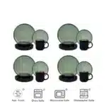 Super September Hot Selling 20 Pcs Reactive Glaze Bubble Green Ceramic Dinnerware Sets Stoneware Nordic Shape Dinner Set