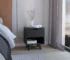 Crail small nightstand with drawer and open shelf in a minimalist bedroom