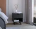 Crail small nightstand with drawer and open shelf in a minimalist bedroom