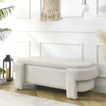 Goldoma linen storage bench in yellow with cushioned seat and hidden storage compartment