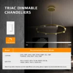 USA Stock ComiLED Gold/White/Black Ring LED Chandelier Modern Aluminum Round Pendant Light for Living Room & Bedroom