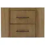Modern 2-Drawer Wood Nightstand - Tan – close-up detail