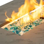 50000BTU Outdoor and Indoor Metal Gas Fire Pit Two Adjustable Heights Table Rectangle Propane Fire Pit Garden Parties – top