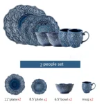 Relief Western Dinner Plates Set Dinnerware Ceramic Tray Steak Dish Dessert Noodle Bowl Cup Series For Home Hotel Use - Image 11