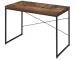 FCJ Solid Wood Writing Desk Weathered Oak and Black with Metal Sled Base Foldable Computer Table for Home Office