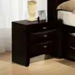 Solid Wood Nightstand with 2 Drawers – angled view