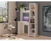 FCJ Five-Shelf Computer Desk with Superior Bookshelf Simple Design White for Office or Living Room Use