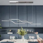Modern LED Pendant Chandelier, Dimmable 3-Light Cluster Hanging Lamp with Chrome Finish for Dining Room, Living Room, Kitchen