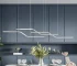 Modern dimmable LED chandelier 3-light cluster hanging lamp in chrome finish over dining table