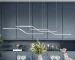 Modern dimmable LED chandelier 3-light cluster hanging lamp in chrome finish over dining table