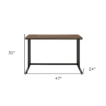 HMS 47" Brown and Black Writing Desk Elegant Computer Desk with Comfortable Size for Home or Office Use – base detail
