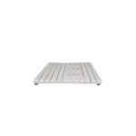 HMS 40" White Teak Slat Non-Slip Bath Mat Anti-Slip Bamboo Bathroom Rug for Bathroom Flooring – top view