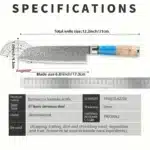 IOKO Japanese Style Chef Knife 67 Layers Damascus Steel 7 Inch Burlwood Kitchen Sushi Santoku Sashimi Santoku Chef Knife