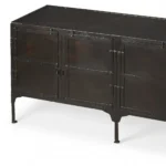 HMS 62" Modern Luxury Black Iron Sideboard Console Cabinet Solid Wood for Home Bar Living Room Dining Farmhouse-Home Furniture - Image 5