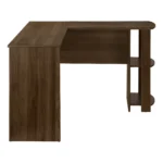 HMS 47" Brown Wood Corner Computer Desk with Drawer Portable Laptop Table for Home Office & Living Room for Hotels – top