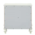 Ivory 2-Drawer Nightstand with Ornate Carving and Curved Legs – top view