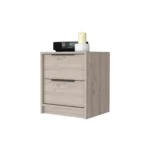 Washington Nightstand with two large drawers in light grey minimalist design for bedroom storage