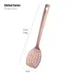 1PC Stainless Steel Non-Stick Rose Gold Kitchenware Long Soup Spoon Cooking Tools Metal Polish Mini Fork Slotted Turner