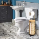 Modern Iron Toilet Paper Holder with Storage Stainless Steel Surface Finish for Kitchen and Bathroom Use