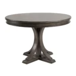 Modern round dining table in solid wood grey finish – round dining table for dining room