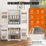 Adjustable Shelf Kitchen Pantry Storage Cabinet Buffet Cupboard Sideboard with Kitchen Features – close-up detail
