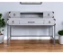 HMS 54" Gray Solid Wood Writing Desk with Five Drawers Portable and Adjustable Computer Table for Office Use