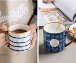 Coffee Mugs Ocean Wind Hand Kneading Ceramic Milk Cup Blue & White Eco Friendly Mugs Coffee Cups Tumbler Cup Kawaii Mug