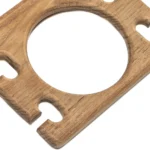 HMS Traditional Solid Teak Toilet Brush Holder and Toothbrush Holder Wall Mount Design – base detail
