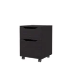 Goldoma Newriver wenge nightstand with drawer and door in a modern bedroom setting