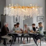 Modern Light Luxury Crystal Chandelier Is Suitable for the Bedroom bar Restaurant Porch Entrance Lamps – side view