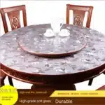 Waterproof Oilproof Round PVC Tablecloth able Cover Glass Soft Cloth Table Cover Home Kitchen Dining Room Placemat 1mm – in