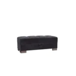 Goldoma 52-inch tufted storage ottoman in black and brown microfiber with hidden storage compartment