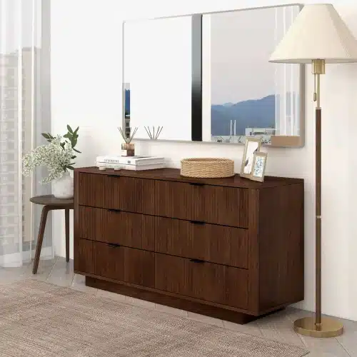 Goldoma Mid-Century Modern Solid Pine Wood 6-Drawer Dresser - TV Stand for Bedroom & Living Room Goldoma Mid-Century Modern Solid Pine Wood 6-Drawer Dresser - TV Stand for Bedroom & Living Room