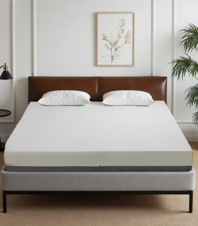 Goldoma 10-inch gel-perforated foam mattress with 7-zone support on adjustable bed